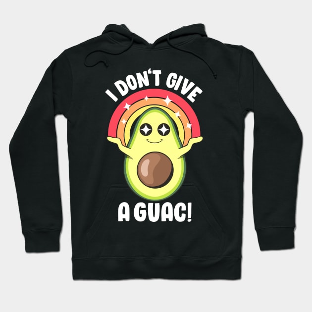 I Don't Give a Guac Cute Love Avocado Guacamole Funny Vegan Hoodie by MerchBeastStudio